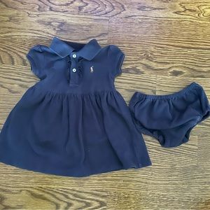 Navy knit Ralph Lauren dress with diaper cover